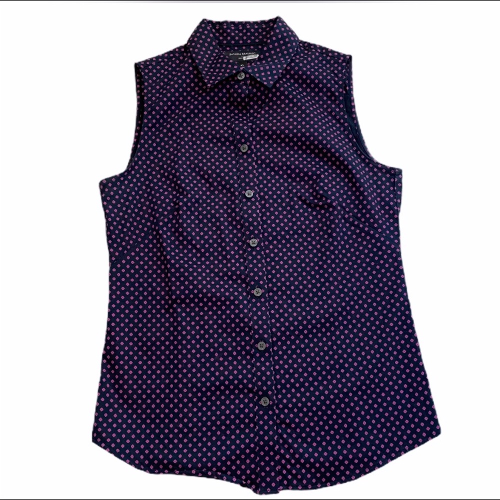Banana Republic Polka Dot Button Down Tank Top